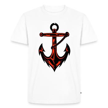 Icône du port d’ancre - T-shirt Premium bio Homme - blanc - Devant - Nico (187cm)