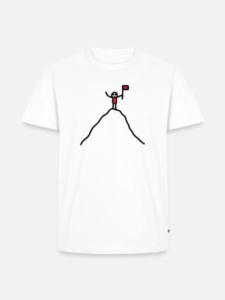 Auf dem Berg - V2 - Männer Premium Bio T-Shirt - Weiß