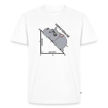Hippoténuse | Hippopotame, Mathématiques, Hypoténuse - T-shirt Premium bio Homme - blanc - Devant - Nico (187cm)