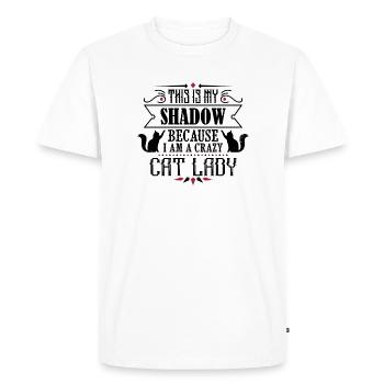 Madame folle de chat - T-shirt Premium bio Homme - blanc - Devant - Nico (187cm)