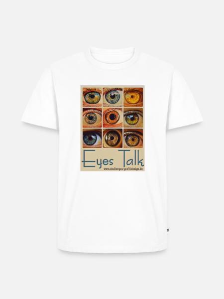 Eyes Talk - Männer Premium Bio T-Shirt - Weiß