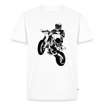 Supermotard - Supermotard - T-shirt Premium bio Homme - blanc - Devant - Nico (187cm)