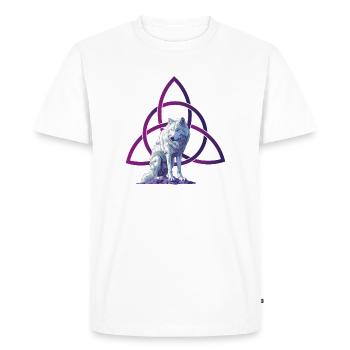 Celtic Triquette White Wolf - Men's Premium Organic T-Shirt - white - Front - Nico (187cm)