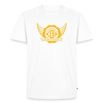 25 ans anniversaire fanion banderole ail - T-shirt Premium bio Homme - blanc - Devant - Nico (187cm)