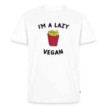 I'm A Lazy Vegan - Men's Premium Organic T-Shirt - white - Front - Nico (187cm)