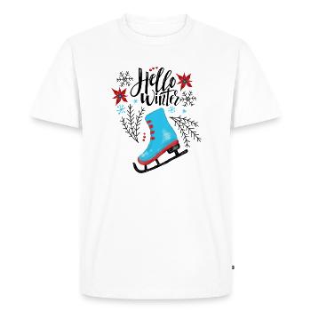 Lettrage de patin à glace - T-shirt Premium bio Homme - blanc - Devant - Nico (187cm)