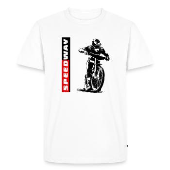 Speedway - Speedway moto - T-shirt Premium bio Homme - blanc - Devant - Nico (187cm)