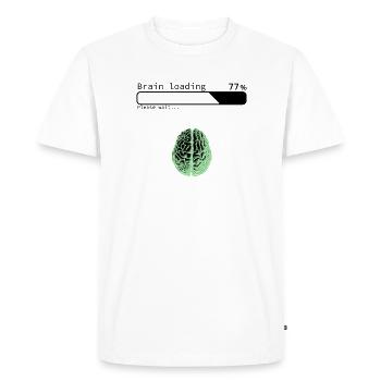 Charge cérébrale - T-shirt Premium bio Homme - blanc - Devant - Nico (187cm)