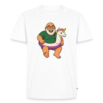 Unicorn swim ring – perfect for the beach - Men's Premium Organic T-Shirt - white - Front - Nico (187cm)