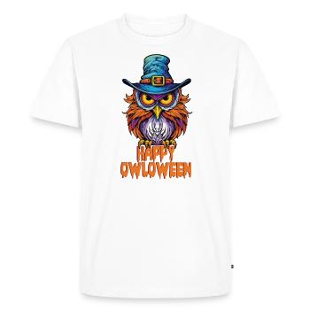 Owl Owl Funny Happy Owloween Owl Lover - Men's Premium Organic T-Shirt - white - Front - Nico (187cm)