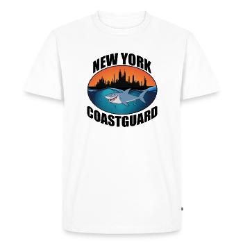 Conception de requins des garde-côtes de New York - T-shirt Premium bio Homme - blanc - Devant - Nico (187cm)