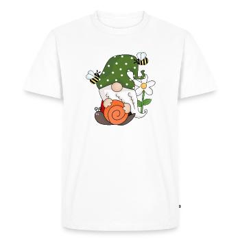 Whimsical Garden Gnome - Men's Premium Organic T-Shirt - white - Front - Nico (187cm)