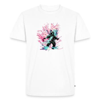 Astronaut Surfing in space - Men's Premium Organic T-Shirt - white - Front - Nico (187cm)