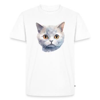 Aquarelle britannique à poil court - T-shirt Premium bio Homme - blanc - Devant - Nico (187cm)