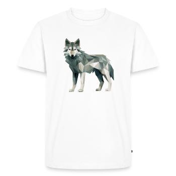 Dessin géométrique Wolf - T-shirt Premium bio Homme - blanc - Devant - Nico (187cm)