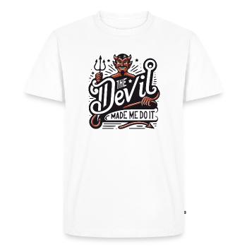 Le diable m’a fait le faire - 50 ' s Tattoo Psychobilly - T-shirt Premium bio Homme - blanc - Devant - Nico (187cm)