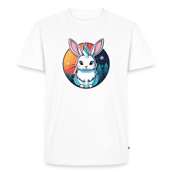 Illustration de Noël lapin - T-shirt Premium bio Homme - blanc - Devant - Nico (187cm)