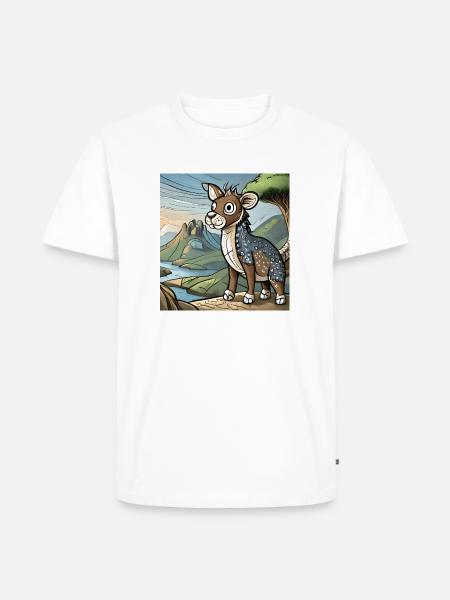 Lustiger Tier - Männer Premium Bio T-Shirt - Weiß