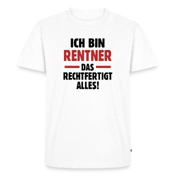Je suis retraité - Pensionne Bestseller Retraite - T-shirt Premium bio Homme - blanc - Devant - Nico (187cm)