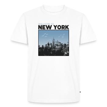 Welcome to New York - Men's Premium Organic T-Shirt - white - Front - Nico (187cm)