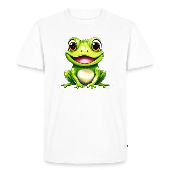 Grenouille Grenouille verte Frog - T-shirt Premium bio Homme - blanc - Devant - Nico (187cm)