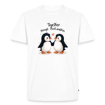 Penguin Love - T-shirt mignon pour l’animal et l’amour - T-shirt Premium bio Homme - blanc - Devant - Nico (187cm)