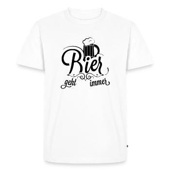 Bier geht immer! Trinken, Junggeselle, Handwerker - Männer Premium Bio T-Shirt - Weiß - Vorne - Nico (187cm)