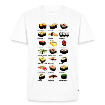 Dîner de sushis - T-shirt Premium bio Homme - blanc - Devant - Nico (187cm)