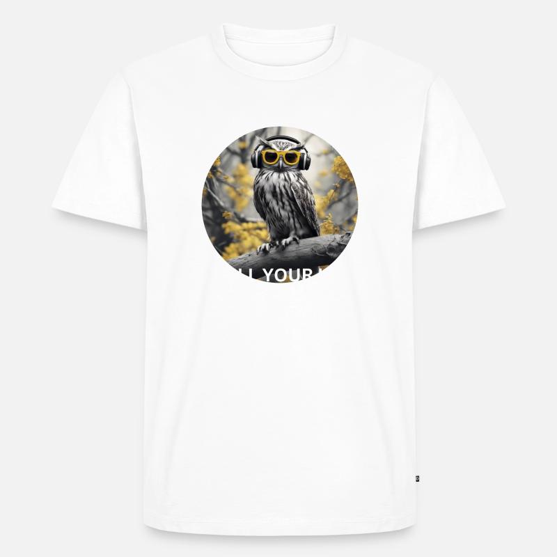 Coole Eule chillt - Männer Premium Bio T-Shirt - Weiß