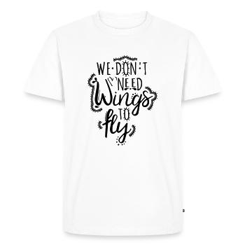 beautiful saying freedom flying wing typo - Men's Premium Organic T-Shirt - white - Front - Nico (187cm)