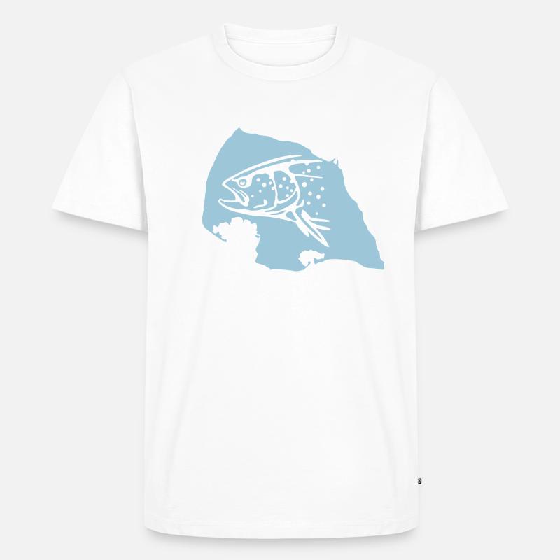 Meerforelle Fehmarn - Männer Premium Bio T-Shirt - Weiß