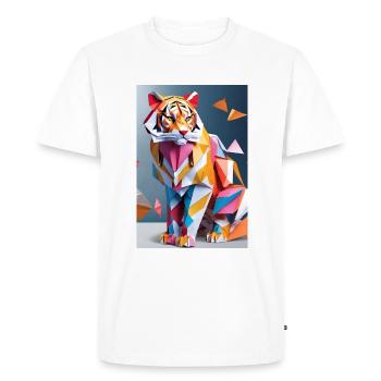 Tigre en origami - T-shirt Premium bio Homme - blanc - Devant - Nico (187cm)