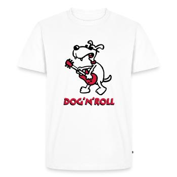 dog_n_roll_b_3c_white - T-shirt Premium bio Homme - blanc - Devant - Nico (187cm)