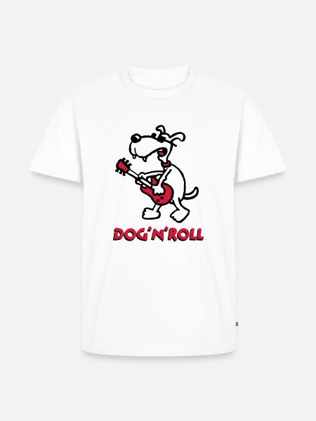dog_n_roll_b_3c_white - Men's Premium Organic T-Shirt - white