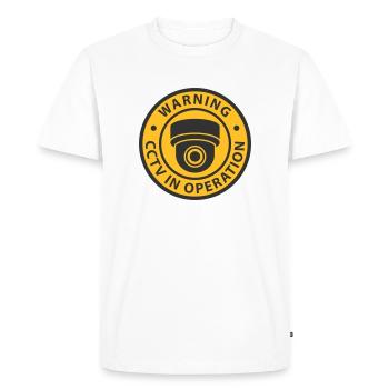 Les caméras de sécurité utilisées symbolisent l’icône. Vidéosurveillance fixe - T-shirt Premium bio Homme - blanc - Devant - Nico (187cm)