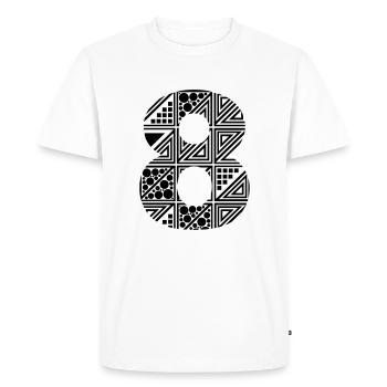 Eight number 8 - Men's Premium Organic T-Shirt - white - Front - Nico (187cm)
