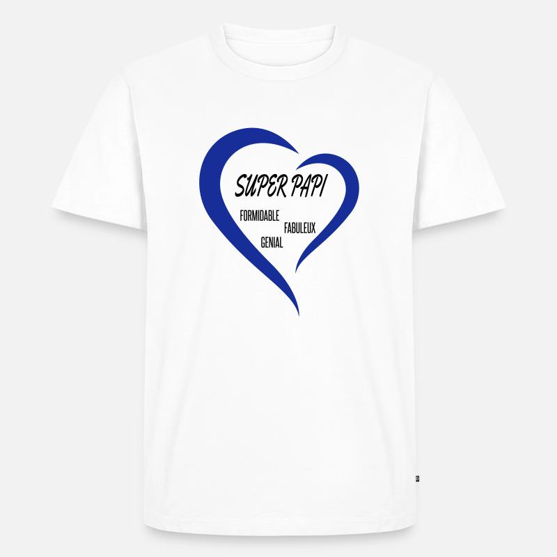 super papi coeur - T-shirt Premium bio Homme - blanc