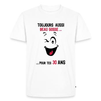 30 ans toujours beau gosse pour age smi - T-shirt Premium bio Homme - blanc - Devant - Nico (187cm)