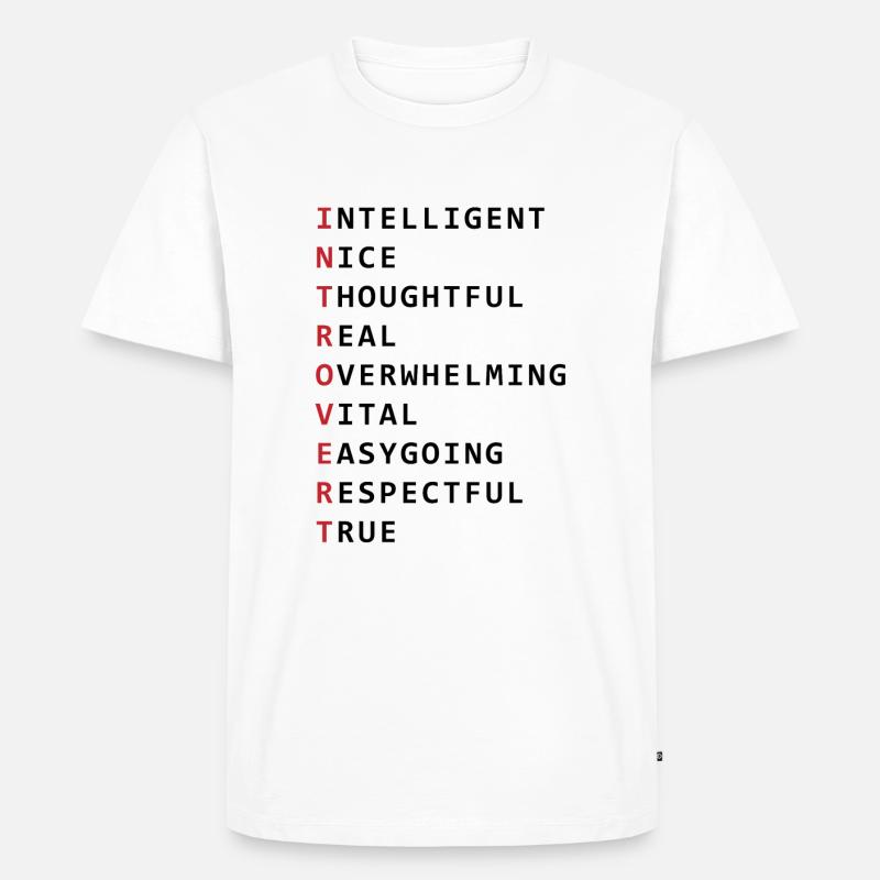 Introvertiert Introvert - Männer Premium Bio T-Shirt - Weiß