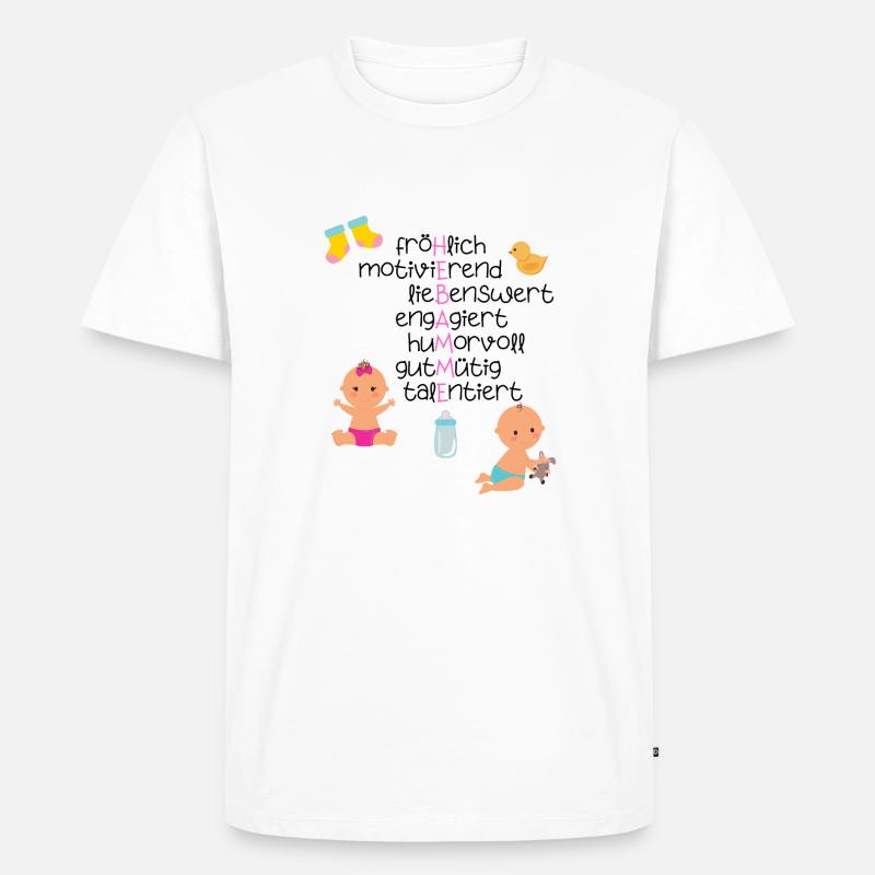 Superheldin Hebamme - Männer Premium Bio T-Shirt - Weiß