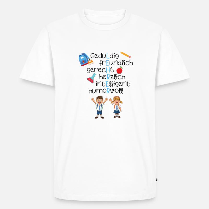 Geschenkidee Lehrer Lehrerin - Männer Premium Bio T-Shirt - Weiß