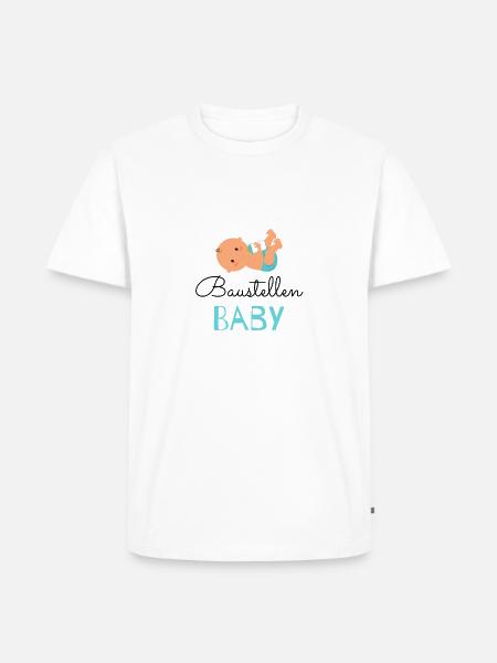 Baustellen Baby Geschenkidee - Männer Premium Bio T-Shirt - Weiß