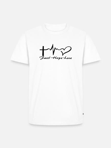 Faith Hope Love Tattoo Bstyled afslappet mode - Herre Premium økologisk T-shirt - hvid