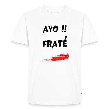 Ayo Fraté Julien des Marseillais Expression - T-shirt Premium bio Homme - blanc - Devant - Nico (187cm)