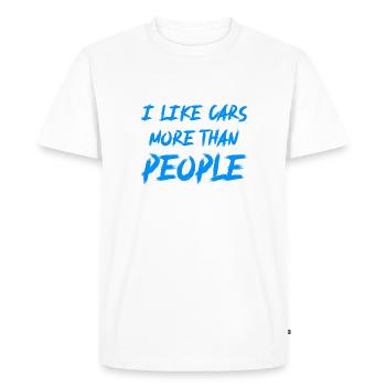 J’aime les voitures plus que People Tuning JDM - T-shirt Premium bio Homme - blanc - Devant - Nico (187cm)