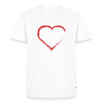 Coeur Coeurs Bonheur Amitié Famille Cadeau - T-shirt Premium bio Homme - blanc - Devant - Nico (187cm)