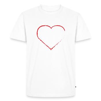 Coeur Coeurs Bonheur Amitié Famille Cadeau - T-shirt Premium bio Homme - blanc - Devant - Nico (187cm)