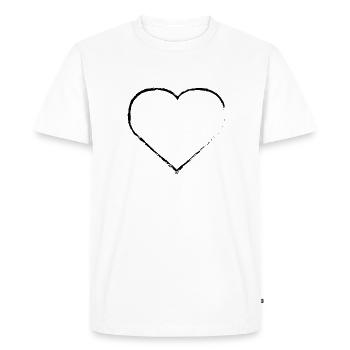 Coeur Coeurs Bonheur Amitié Famille Cadeau - T-shirt Premium bio Homme - blanc - Devant - Nico (187cm)