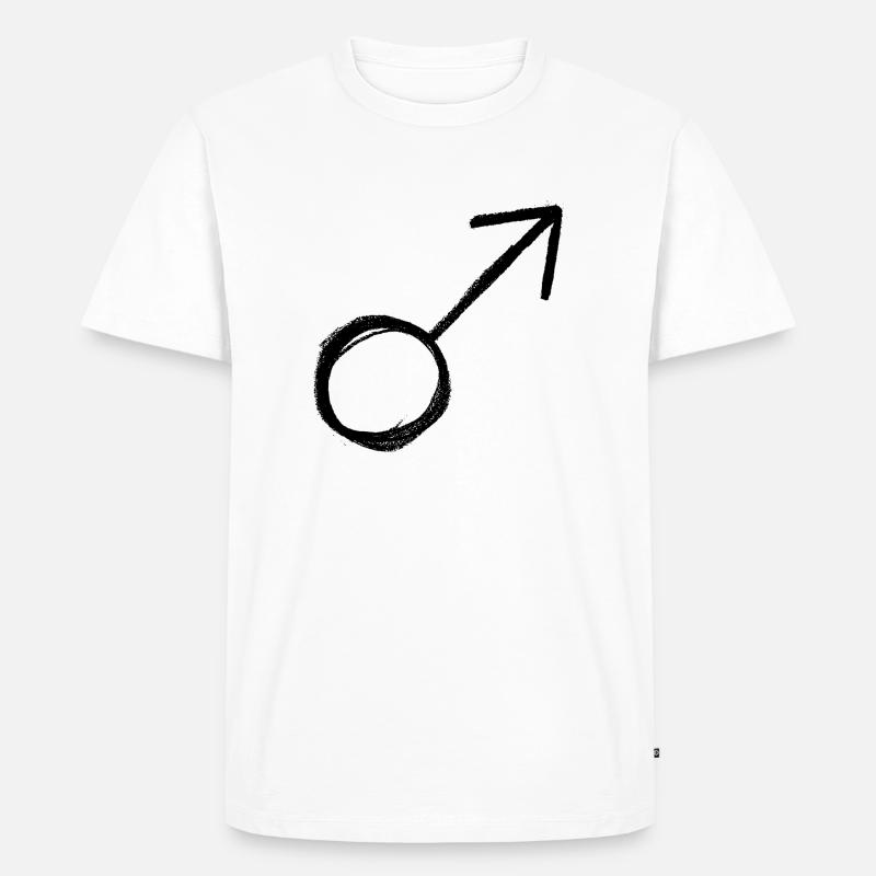 mars symbol - Männer Premium Bio T-Shirt - Weiß