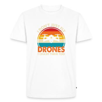 Je ne me contente pas de piloter des drones, je les écrase aussi - T-shirt Premium bio Homme - blanc - Devant - Nico (187cm)